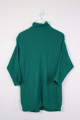 Vintage 1/4 Zip Sweatshirt (W) L - Green - ENDKICKS