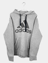 Vintage Adidas Logo Hoodie M - Grey - ENDKICKS