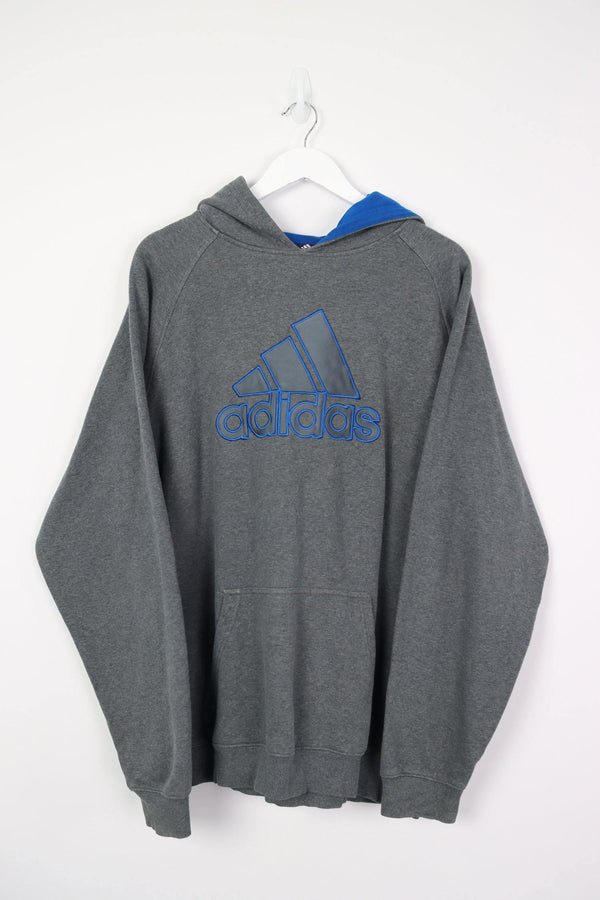 Vintage Adidas Logo Hoodie XXL - Grey - ENDKICKS