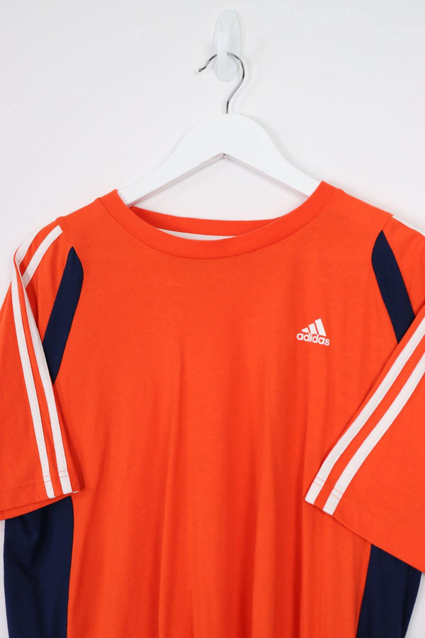 Vintage Adidas Logo T-Shirt M - Orange - ENDKICKS