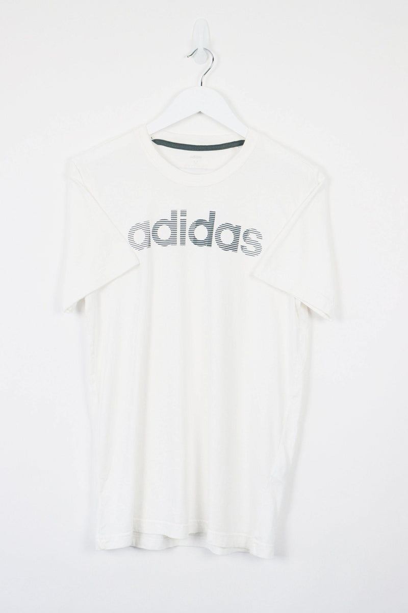 Vintage Adidas Logo T-Shirt M - White - ENDKICKS