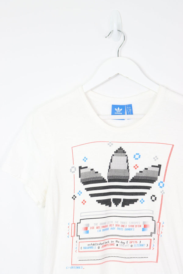 Vintage Adidas Logo T-Shirt S - White - ENDKICKS