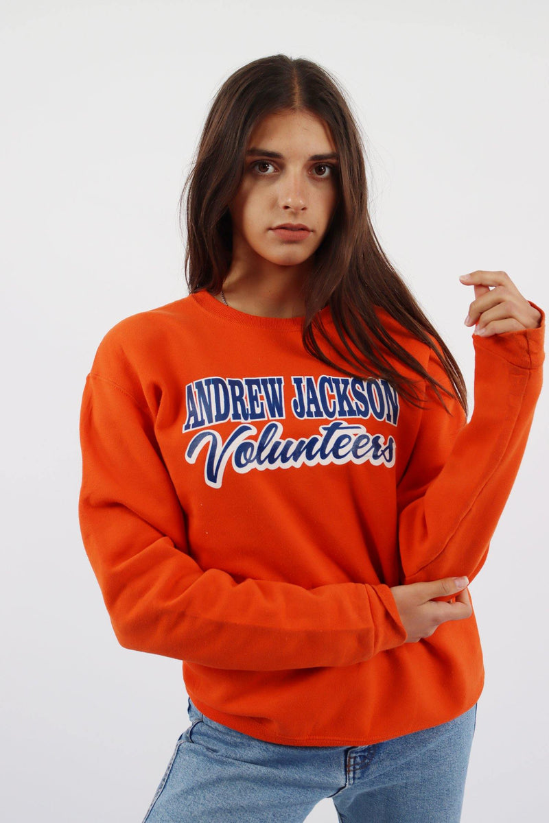 Vintage Andrew Jackson Logo Sweatshirt M - Orange - ENDKICKS
