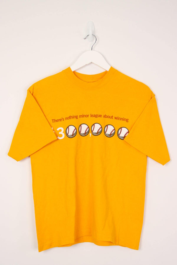 Vintage Baseball Logo T-Shirt S - Yellow - ENDKICKS