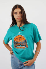 Vintage Basketball T-Shirt L - Blue - ENDKICKS