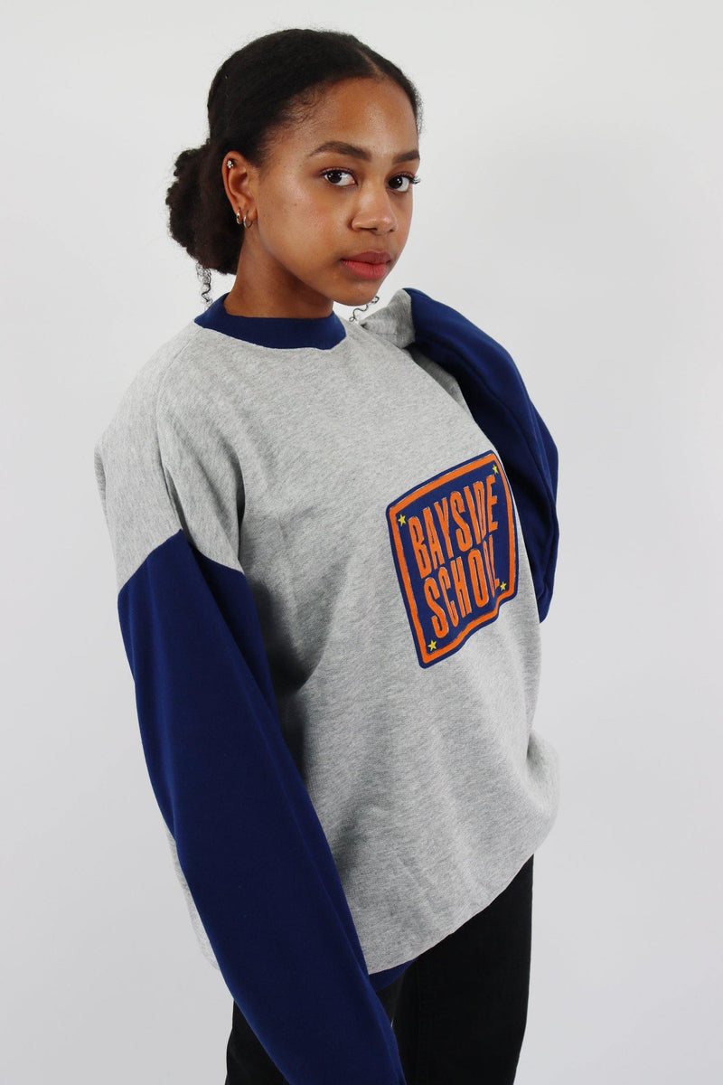 Vintage Bayside School Sweatshirt XXL - Blue - ENDKICKS