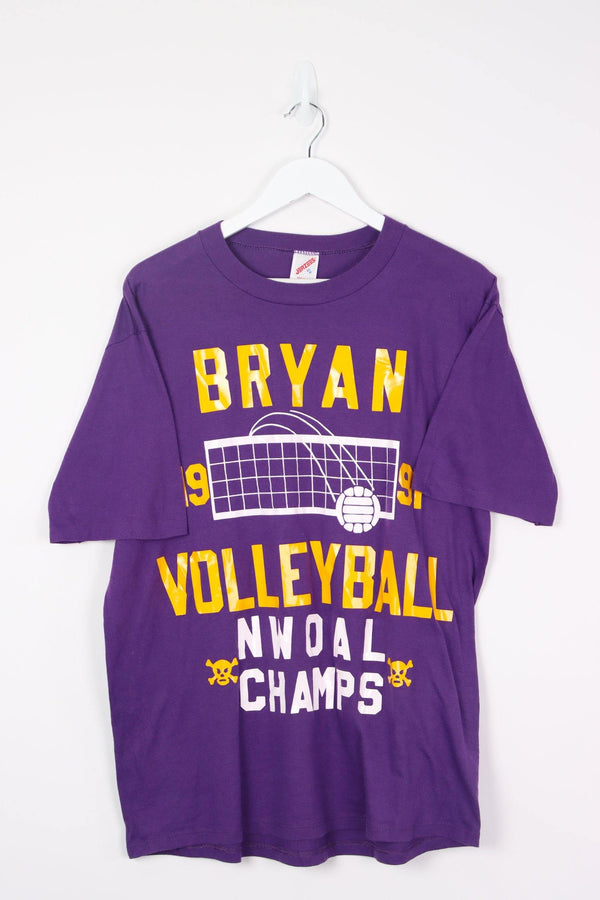 Vintage Bryan Volleyball Logo T-Shirt XL - Purple - ENDKICKS