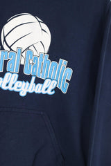 Vintage Central Catholic Volleyball Hoodie S - Blue - ENDKICKS