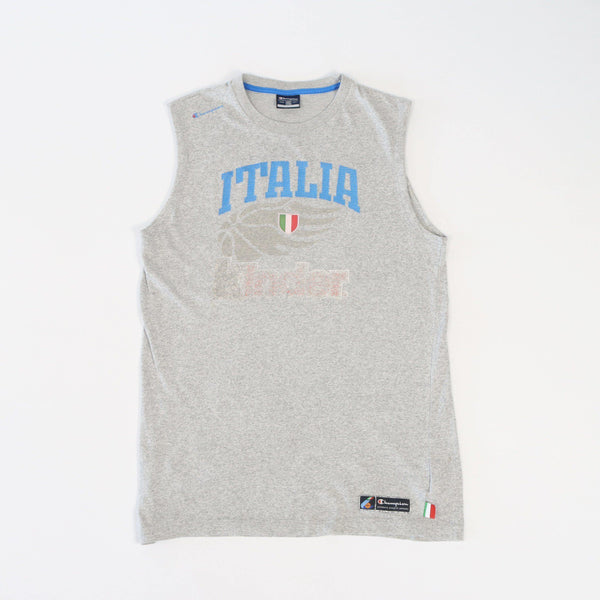 Vintage Champion Italia Basketball T-Shirt XXL - Grey - ENDKICKS