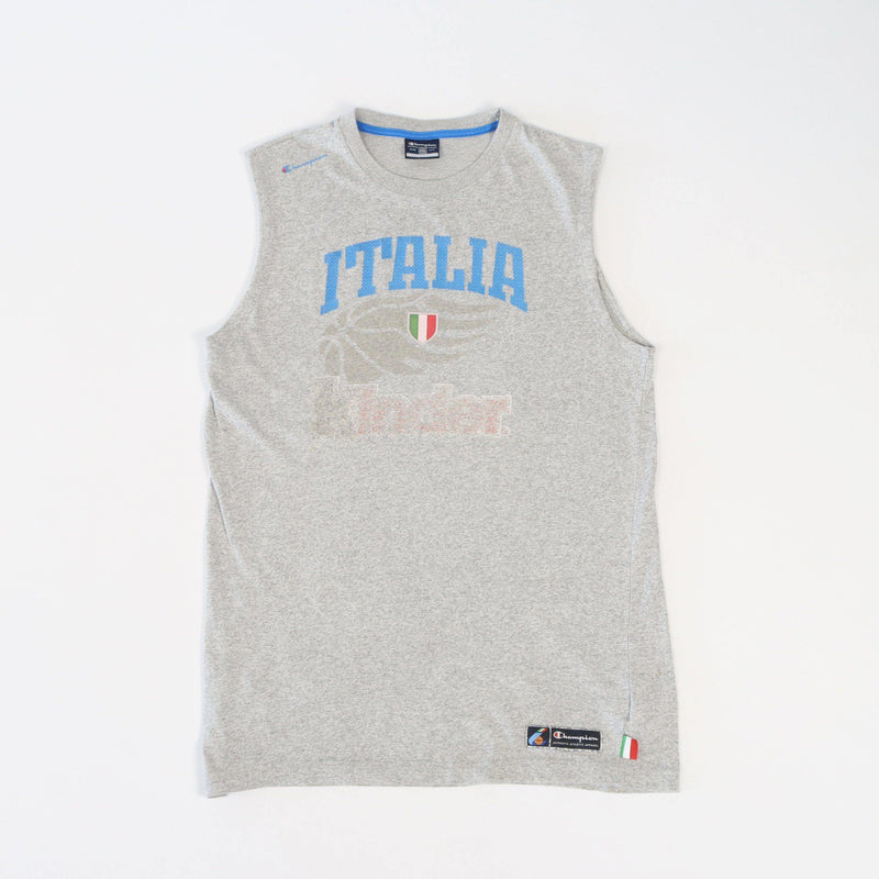 Vintage Champion Italia Basketball T-Shirt XXL - Grey - ENDKICKS