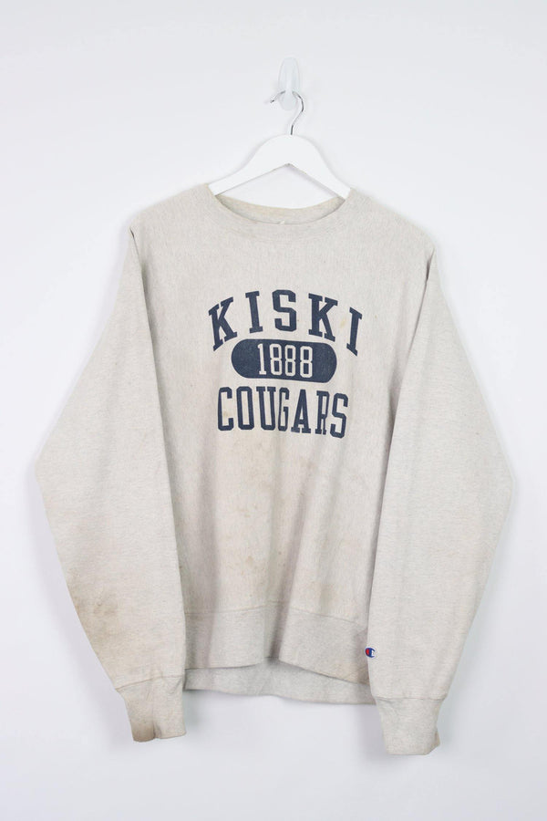 Vintage Champion Kiski Cougars Sweatshirt L - Grey - ENDKICKS