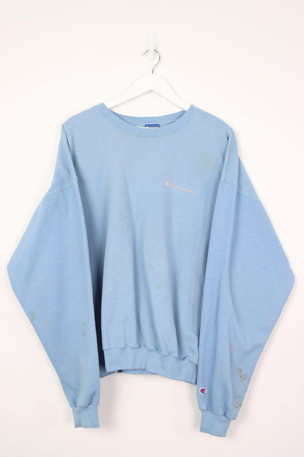Vintage Champion Logo Sweatshirt XL - Blue - ENDKICKS