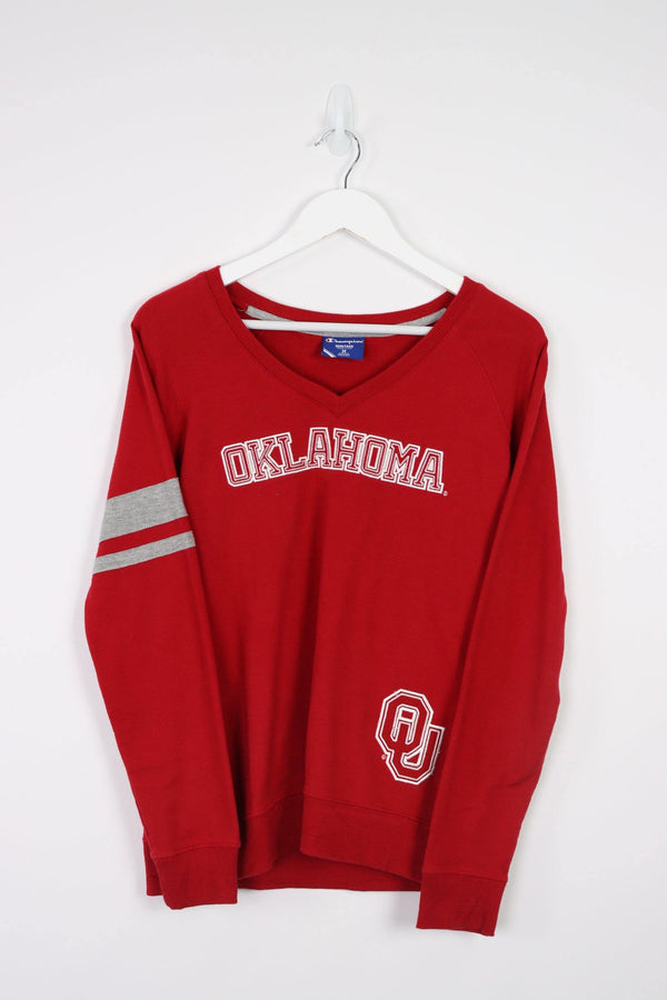 Vintage Champion Oklahoma Sweatshirt (W) M - Red - ENDKICKS