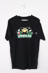 Vintage Champion Speedlab Logo T-Shirt L - Black - ENDKICKS