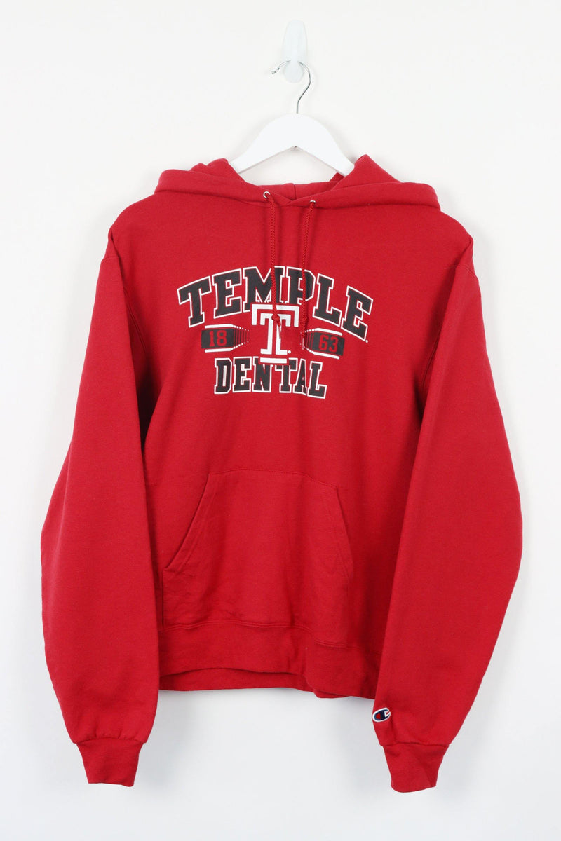 Vintage Champion Temple Dental Hoodie S - Red - ENDKICKS