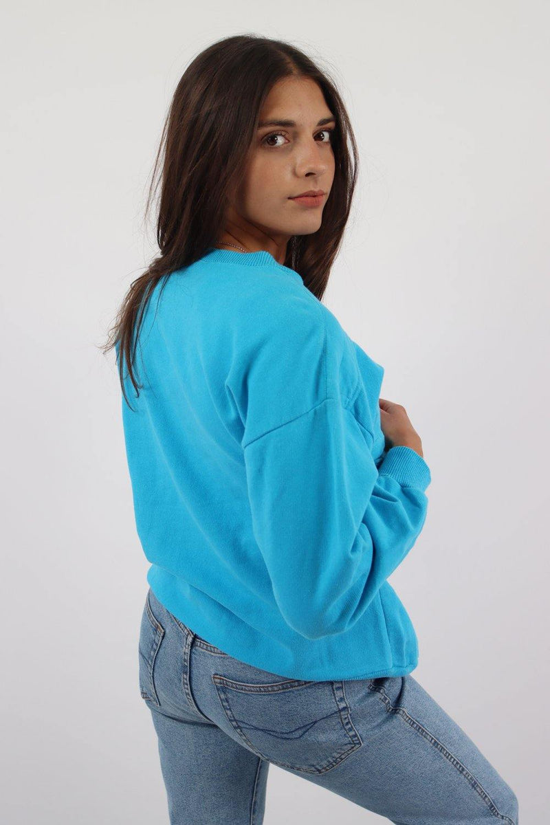 Vintage Ellesse Logo Sweatshirt L - Blue - ENDKICKS