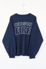 Vintage Hudson Fire Sweatshirt L - Blue - ENDKICKS