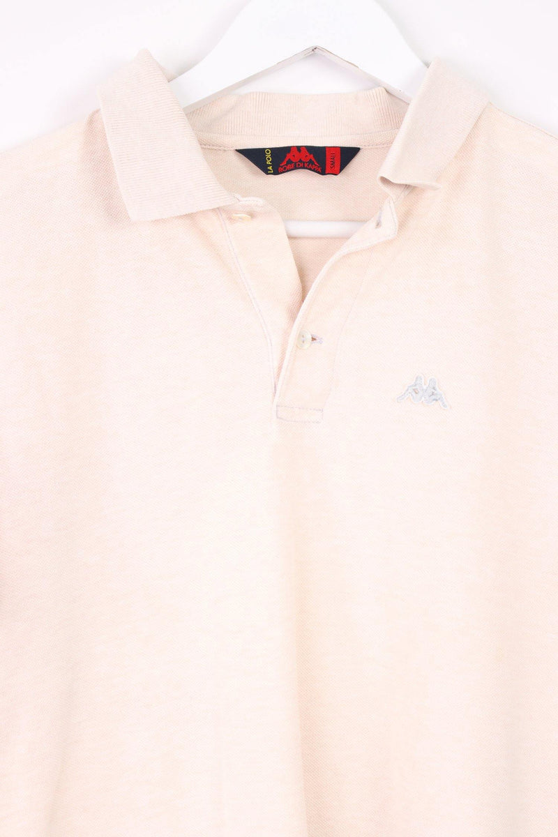 Vintage Kappa Logo Polo Shirt S - Creme - ENDKICKS