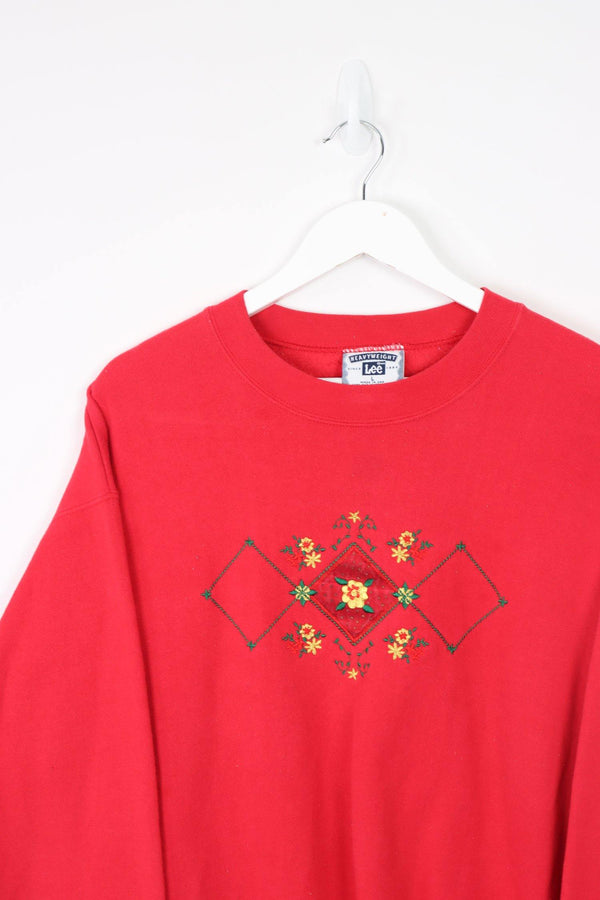 Vintage Lee Crewneck Sweatshirt XL - Red - ENDKICKS