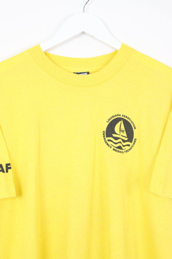 Vintage Louisiana Association T-Shirt XL - Yellow - ENDKICKS