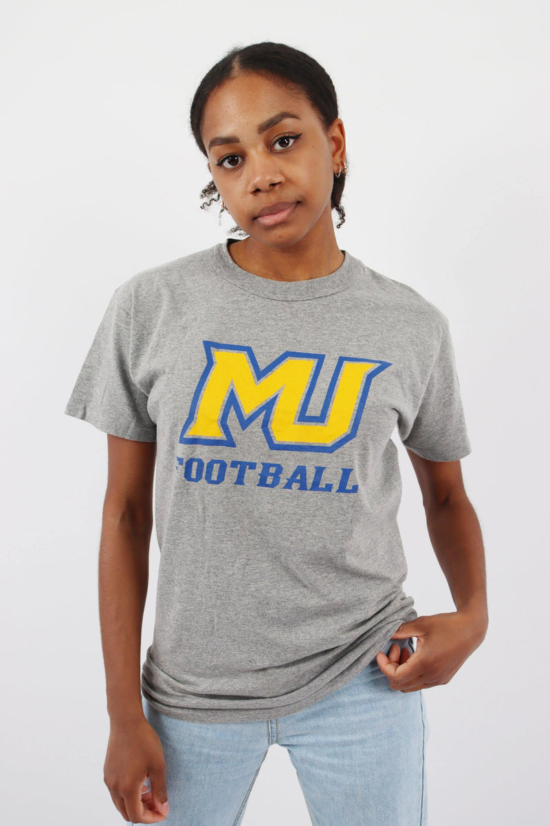 Vintage MU Football Logo T-Shirt S - Grey - ENDKICKS