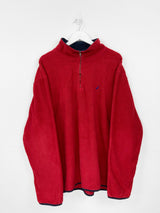 Vintage Nautica 1/4 Zip Sweatshirt Fleece XXL - Red - ENDKICKS