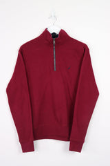 Vintage Nautica 1/4 Zip Sweatshirt S - Red - ENDKICKS