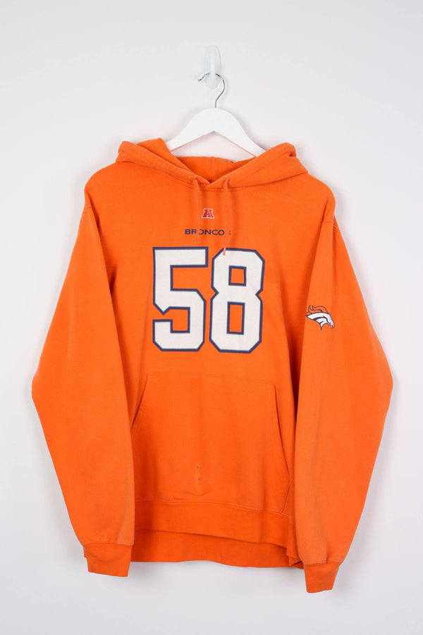 Vintage NFL Broncos Hoodie S - Orange - ENDKICKS
