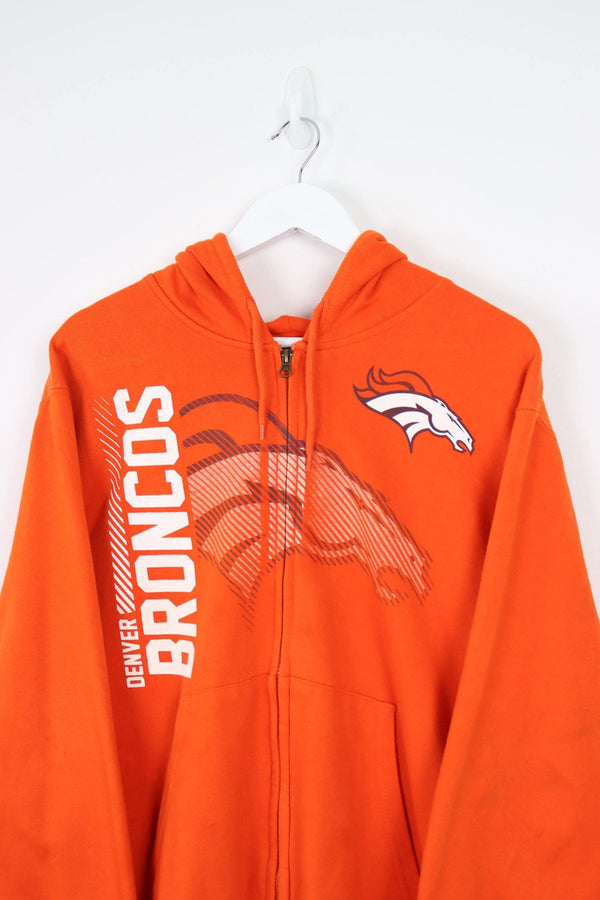 Vintage NFL Denver Broncos Zip Hoodie M - Orange - ENDKICKS