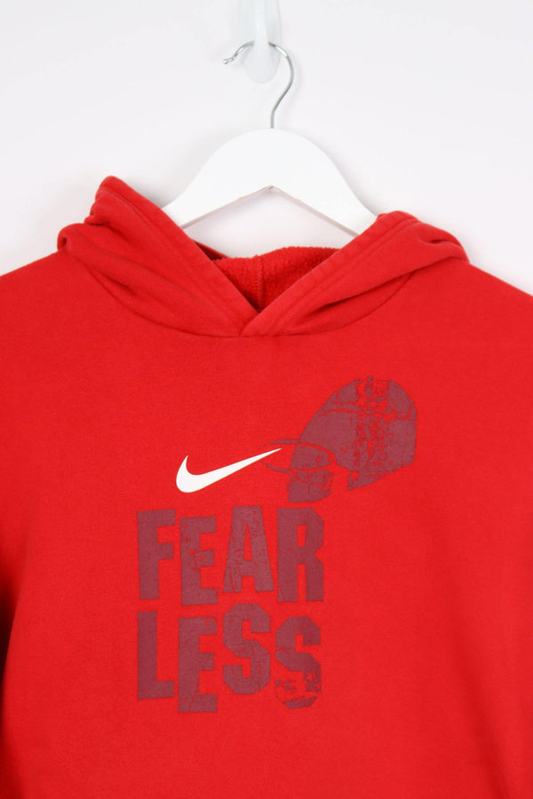 Vintage Nike Fear Less Logo Hoodie S - Red - ENDKICKS