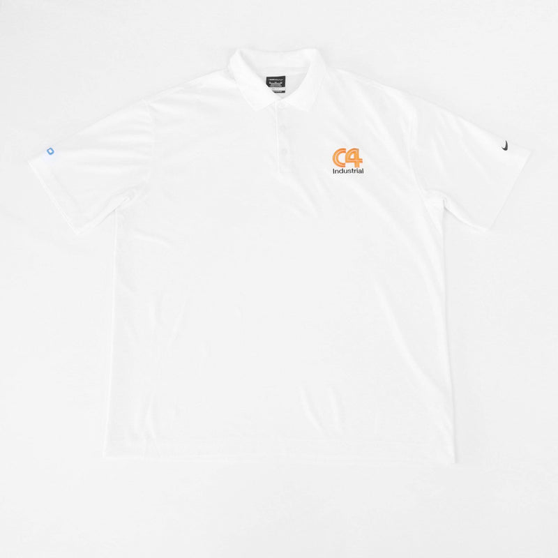 Vintage Nike Golf Logo Polo Shirt XL - White - ENDKICKS