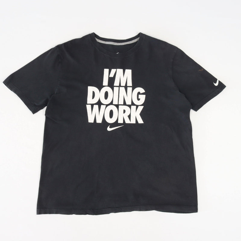 Vintage Nike I'm Doing Work T-Shirt XL - Black - ENDKICKS