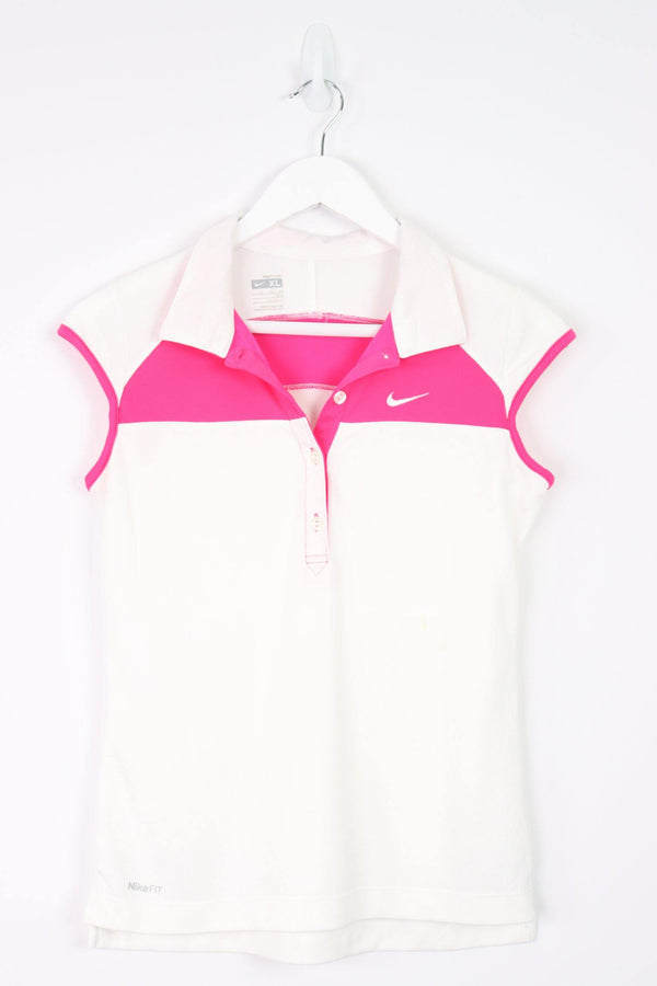 Vintage Nike Logo Polo Shirt (W) M - White - ENDKICKS