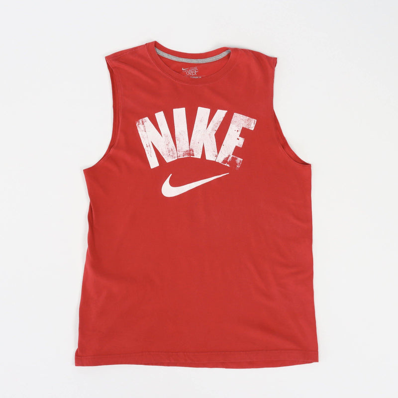 Vintage Nike Sleeveless Logo T-Shirt L - Red - ENDKICKS