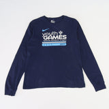 Vintage Nike Youth Games Logo T-Shirt M - Blue - ENDKICKS