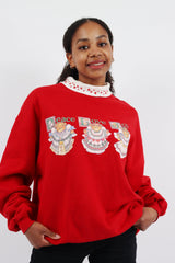 Vintage Peace Love Toy Turtleneck Sweatshirt XXL - Red - ENDKICKS