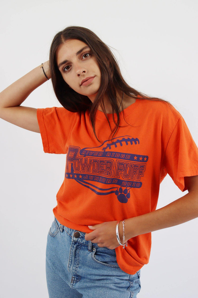 Vintage Powder Puff T-Shirt M - Orange - ENDKICKS