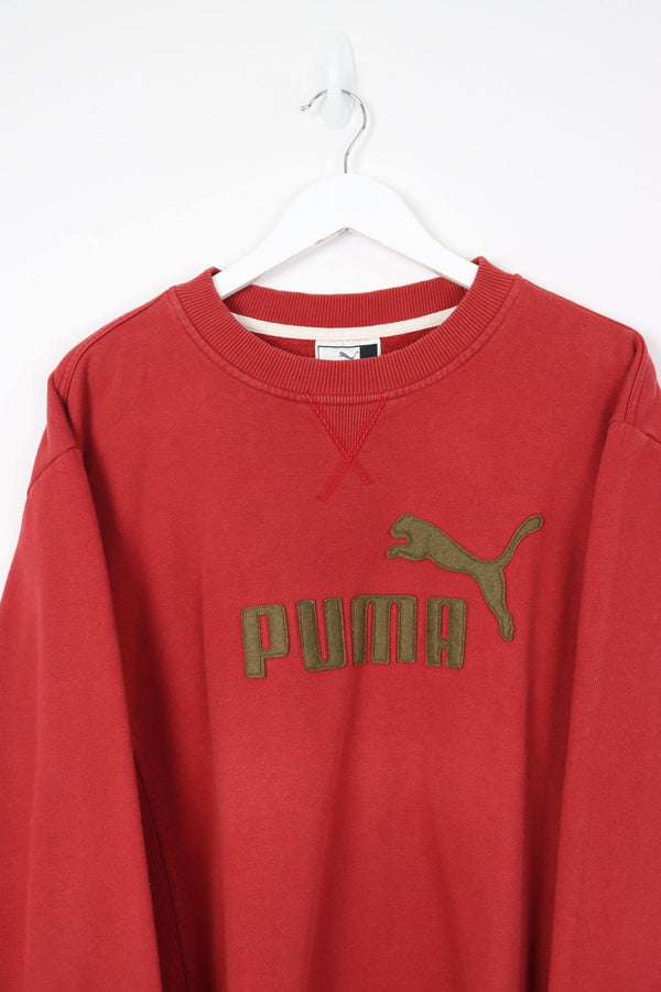 Vintage Puma Crewneck Sweatshirt L - Red - ENDKICKS
