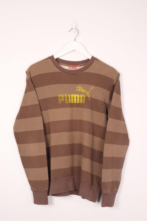 Vintage Puma Crewneck Sweatshirt S - Brown - ENDKICKS