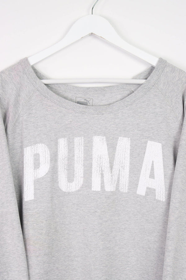 Vintage Puma Logo Sweatshirt (W) XL - Grey - ENDKICKS
