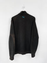 Vintage Puma Spellout Zip Sweatshirt L - Black - ENDKICKS