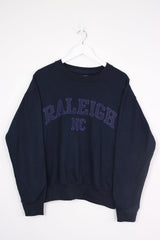 Vintage Raleigh NC Logo Sweatshirt S - Blue - ENDKICKS