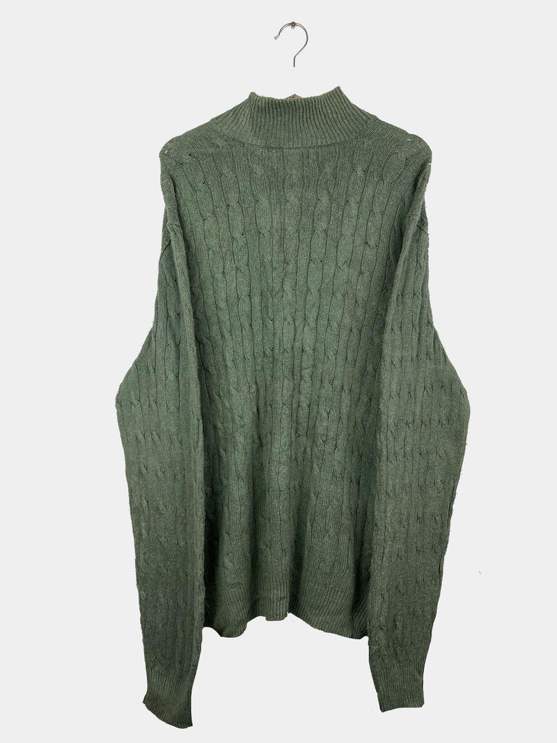Vintage Ralph Lauren 1/4 Zip Sweatshirt XL - Green - ENDKICKS