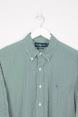 Vintage Ralph Lauren Logo Shirt L - Green - ENDKICKS