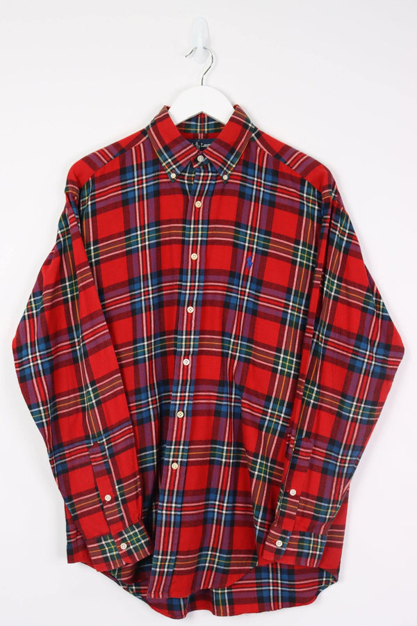 Vintage Ralph Lauren Logo Shirt M - Red - ENDKICKS