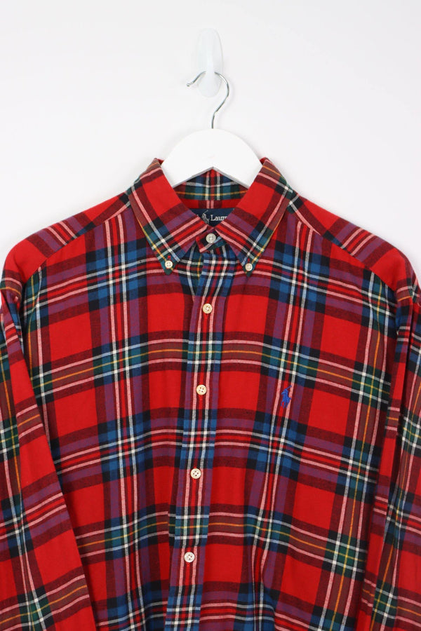 Vintage Ralph Lauren Logo Shirt M - Red - ENDKICKS