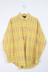 Vintage Ralph Lauren Logo Shirt M - Yellow - ENDKICKS