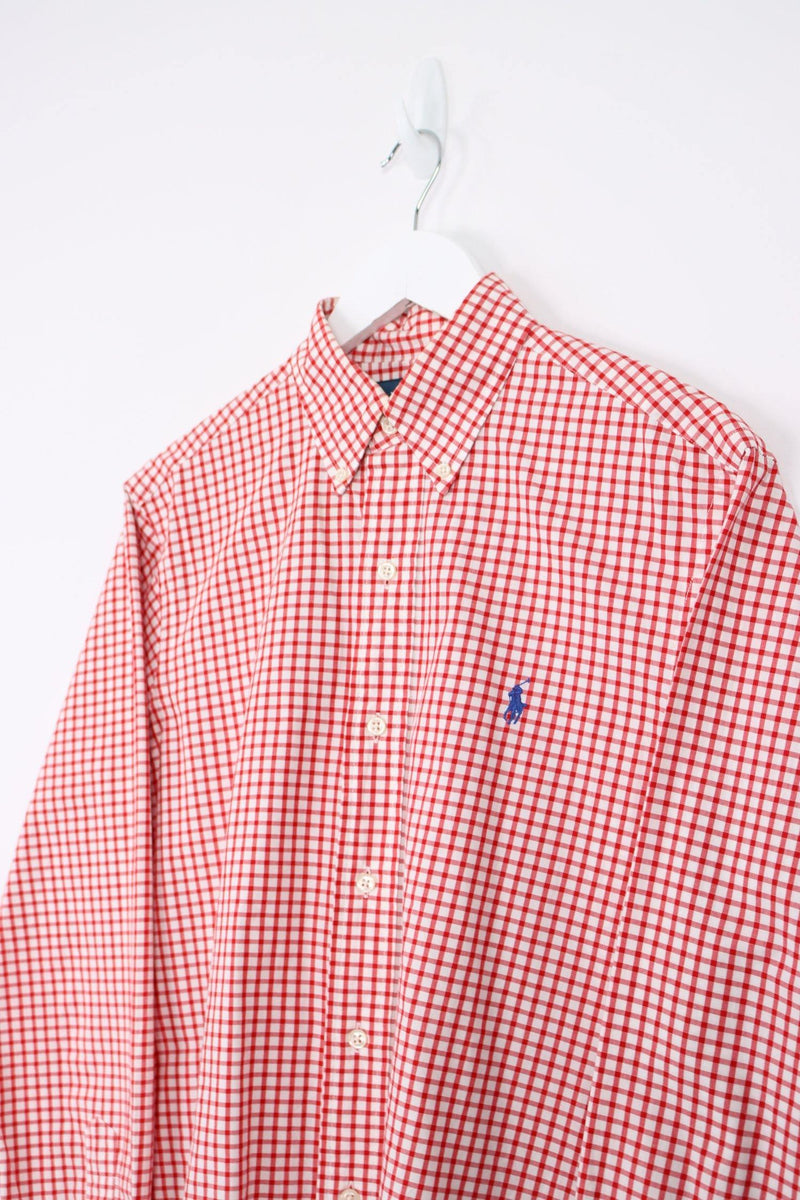 Vintage Ralph Lauren Logo Shirt S - Red - ENDKICKS
