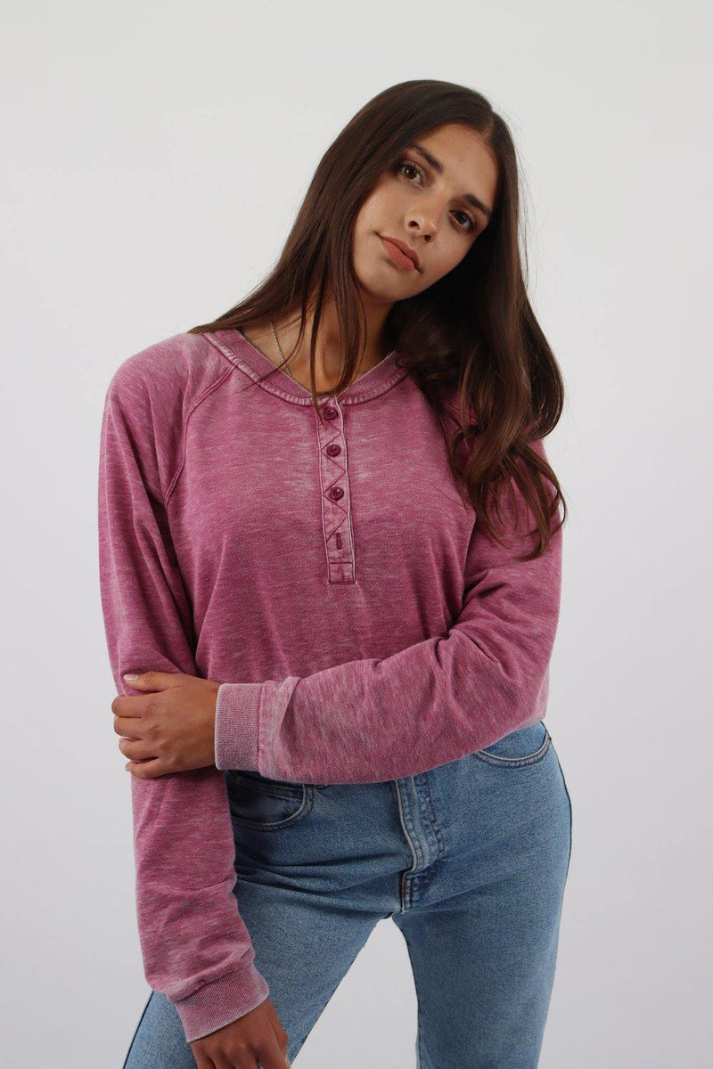 Vintage Reebok Crop Top Sweatshirt L - Pink - ENDKICKS