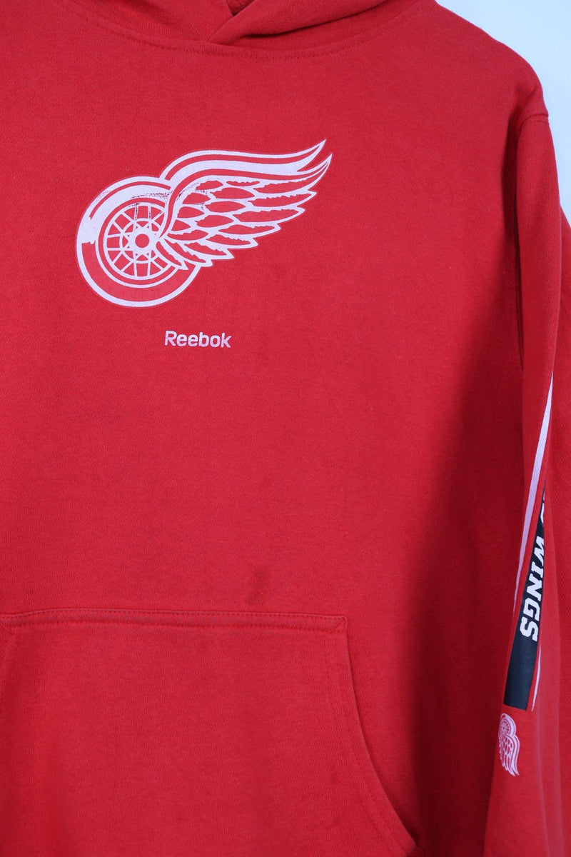 Vintage Reebok Detroit Red Wings Hoodie S - Red - ENDKICKS